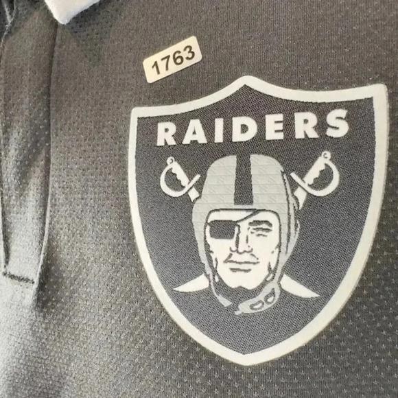 NEW Nike NFL Las Vegas Raiders Tri-Blend Performance Polo Black Gray Mens Small - Picture 3 of 7